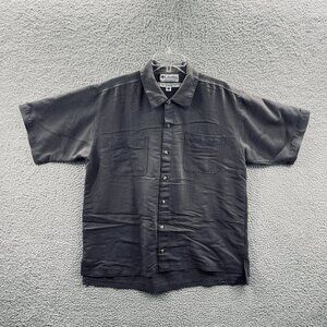 Columbia GRT Mens Shirt Large Grey Button Front Short Sleeve Casual Outdoor